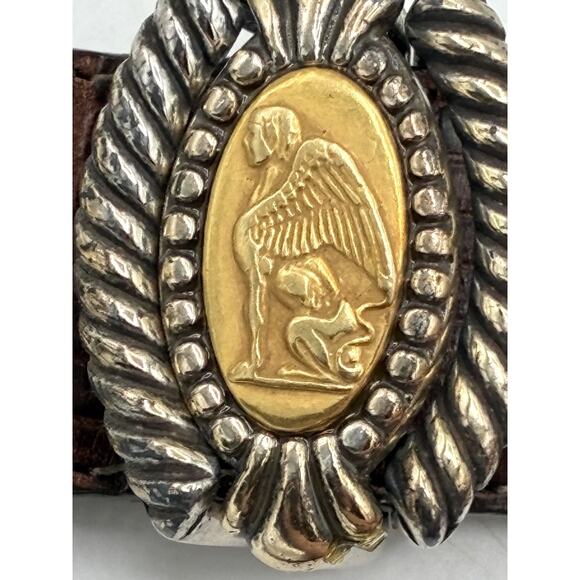 Brighton Museum Collection Belt M 30 Croc Leather Pegasus Angel Medallion main image 6